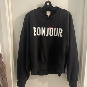 NWT Cinq a sept SMALL Oversized bonjour beret brandy pullover sweatshirt $195